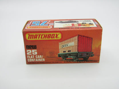 Matchbox Superfast No 25C Flat Car Container Sealand - DIFFERENT Labels
