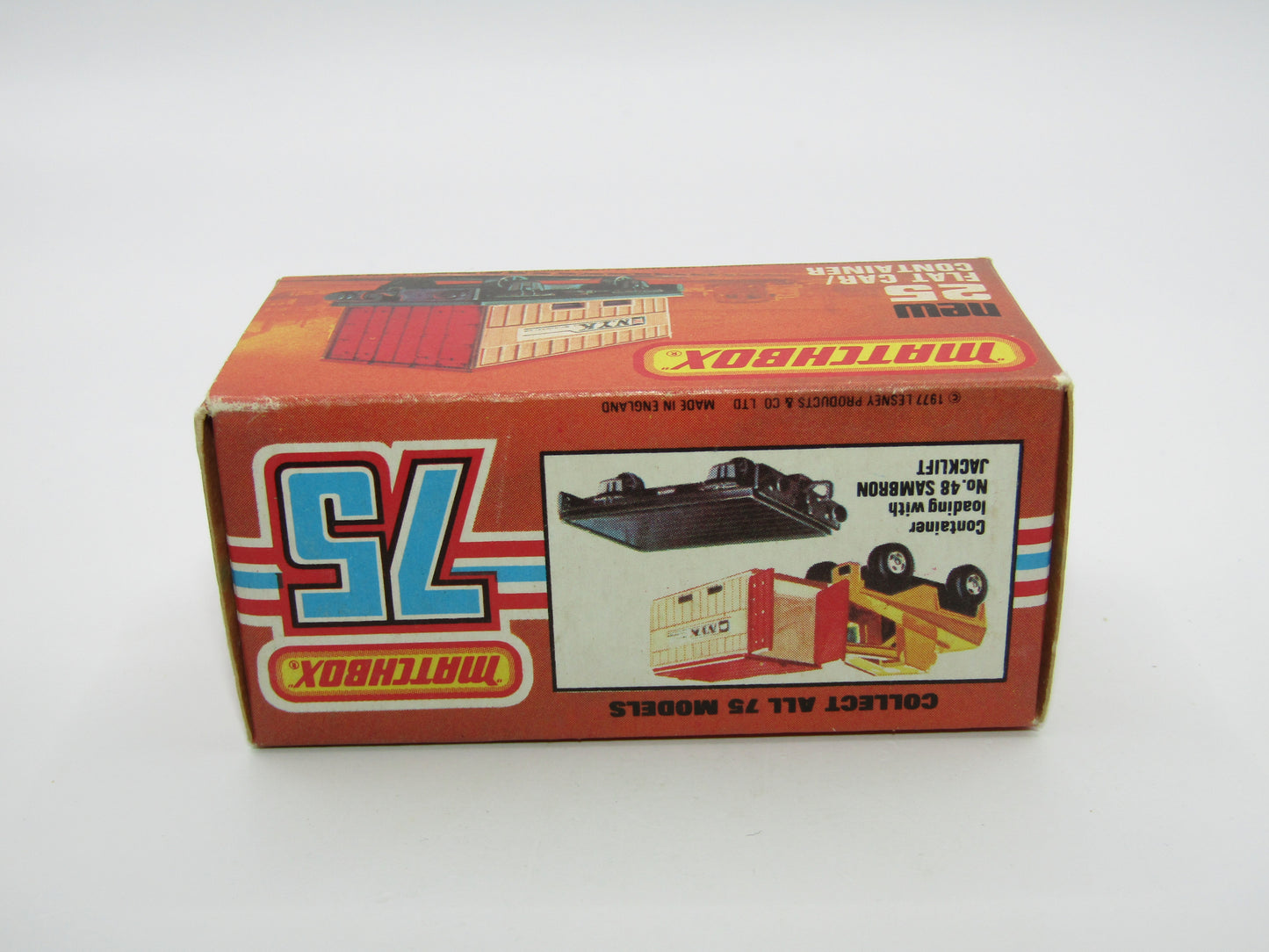 Matchbox Superfast No 25C Flat Car Container Sealand - DIFFERENT Labels