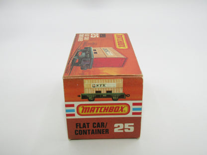 Matchbox Superfast No 25C Flat Car Container Sealand - DIFFERENT Labels