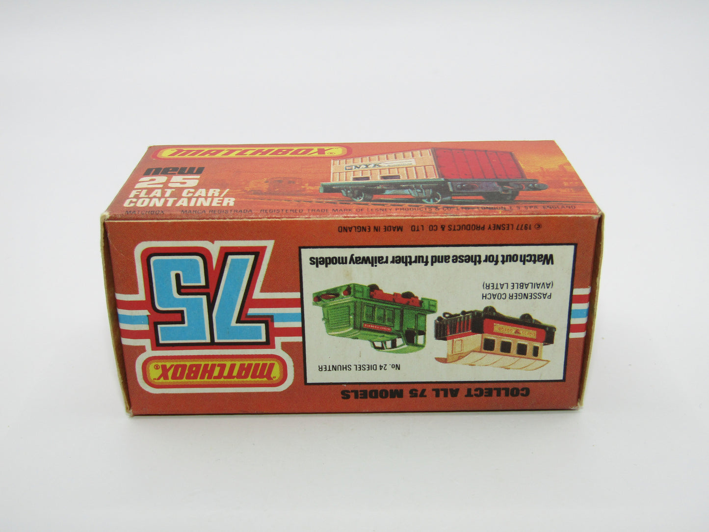 Matchbox Superfast No 25C Flat Car Container Sealand - DIFFERENT Labels