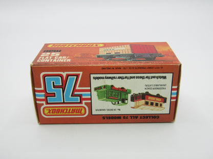 Matchbox Superfast No 25C Flat Car Container Sealand - DIFFERENT Labels