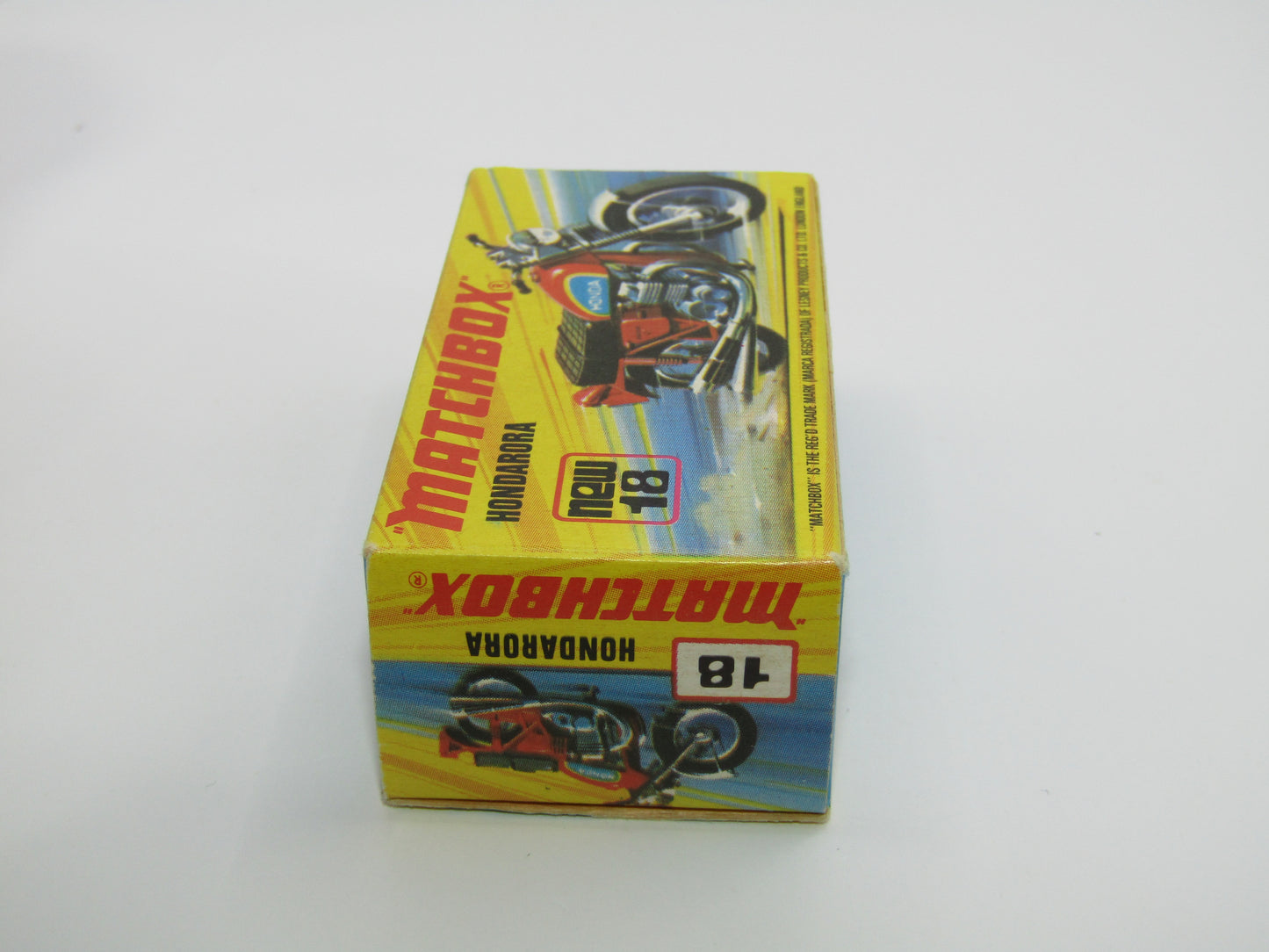Matchbox Superfast No 18B Hondarora Motorcycle, Metallic Green, GREY SEAT, Mag Wheels