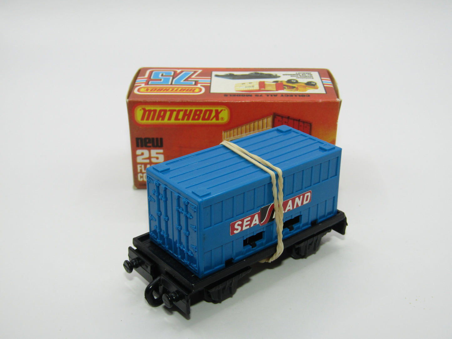 Matchbox Superfast No 25C Flat Car Container DARK BLUE - Sealand