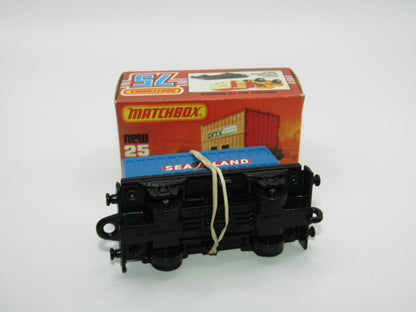 Matchbox Superfast No 25C Flat Car Container DARK BLUE - Sealand