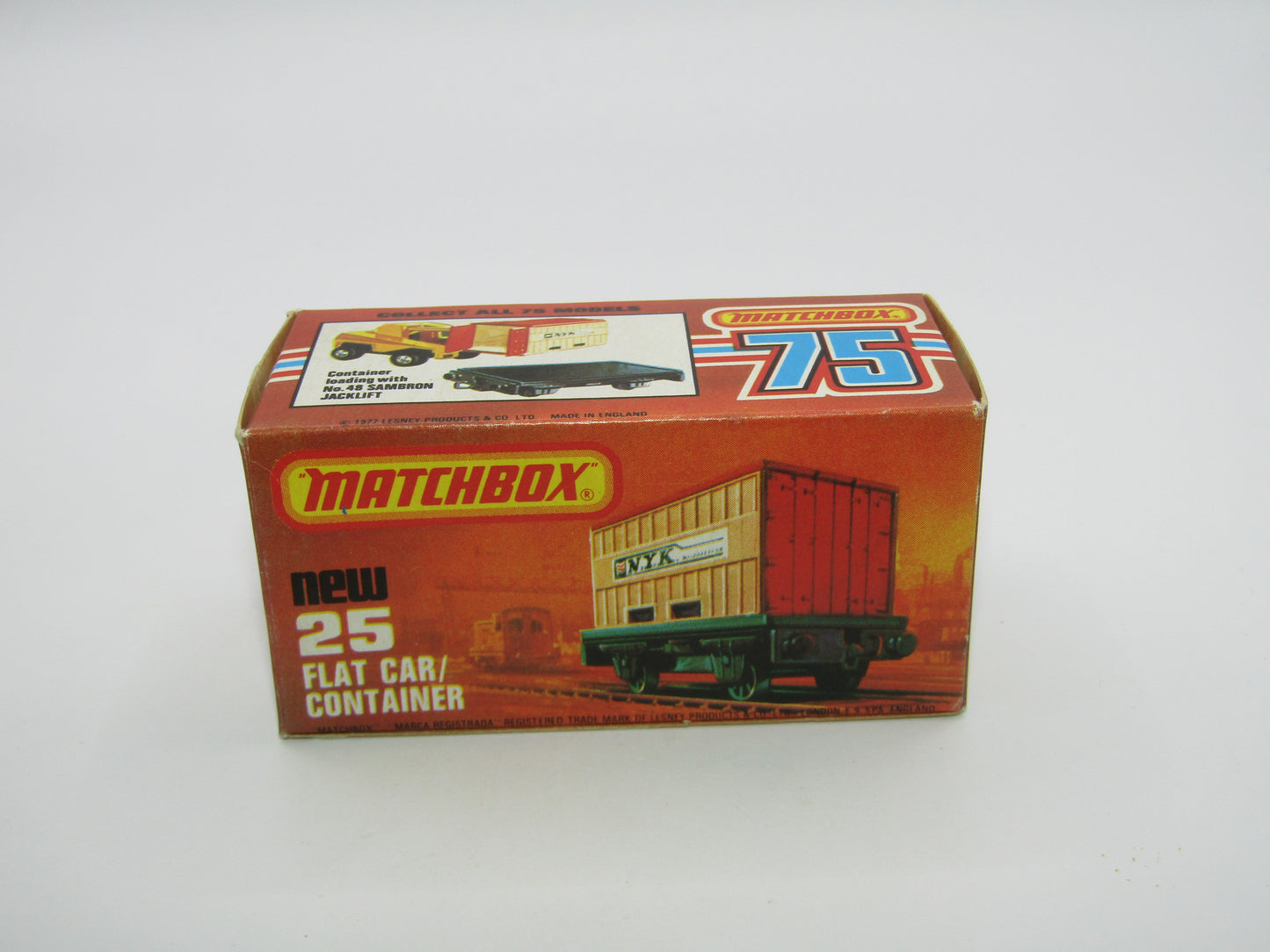 Matchbox Superfast No 25C Flat Car Container DARK BLUE - Sealand