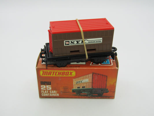 Matchbox Superfast No 25C Flat Car Container CHOCOLATE NYK