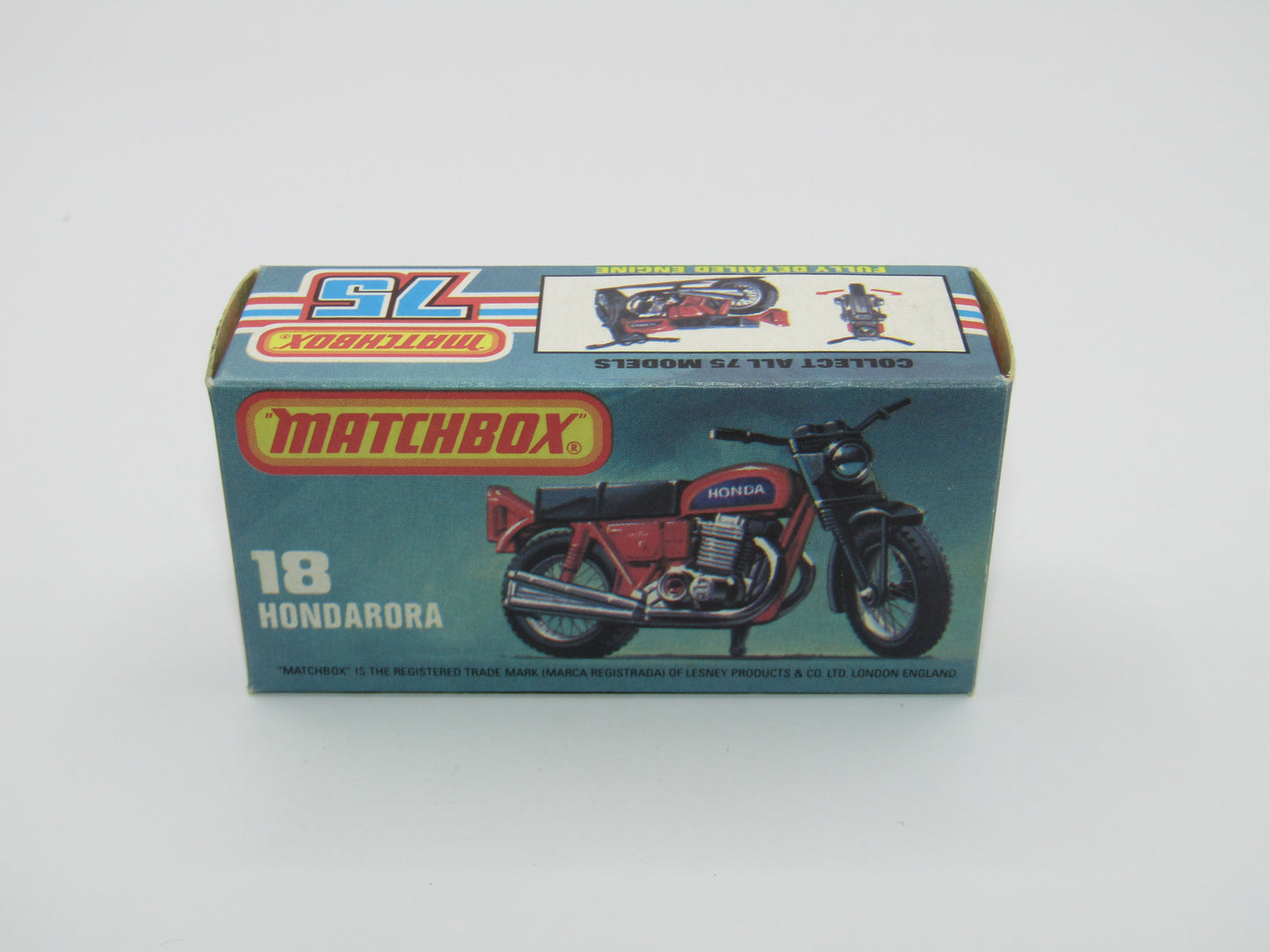 Matchbox Superfast No 18B Hondarora Motorcycle, Metallic Green, Chrome Engine, Mag Wheels