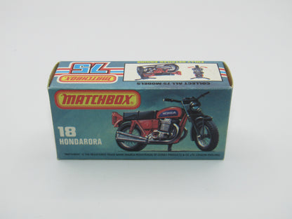 Matchbox Superfast No 18B Hondarora Motorcycle, Metallic Green, Chrome Engine, Mag Wheels