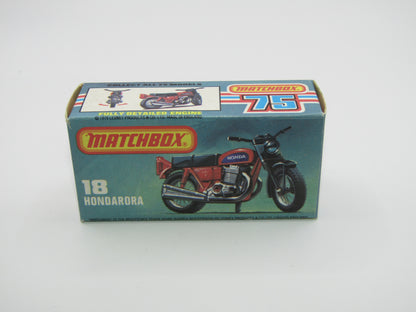Matchbox Superfast No 18B Hondarora Motorcycle, Metallic Green, Chrome Engine, Mag Wheels