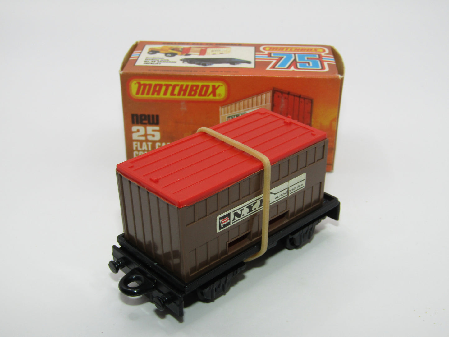 Matchbox Superfast No 25C Flat Car Container CHOCOLATE NYK