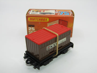 Matchbox Superfast No 25C Flat Car Container CHOCOLATE NYK
