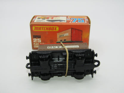 Matchbox Superfast No 25C Flat Car Container CHOCOLATE NYK