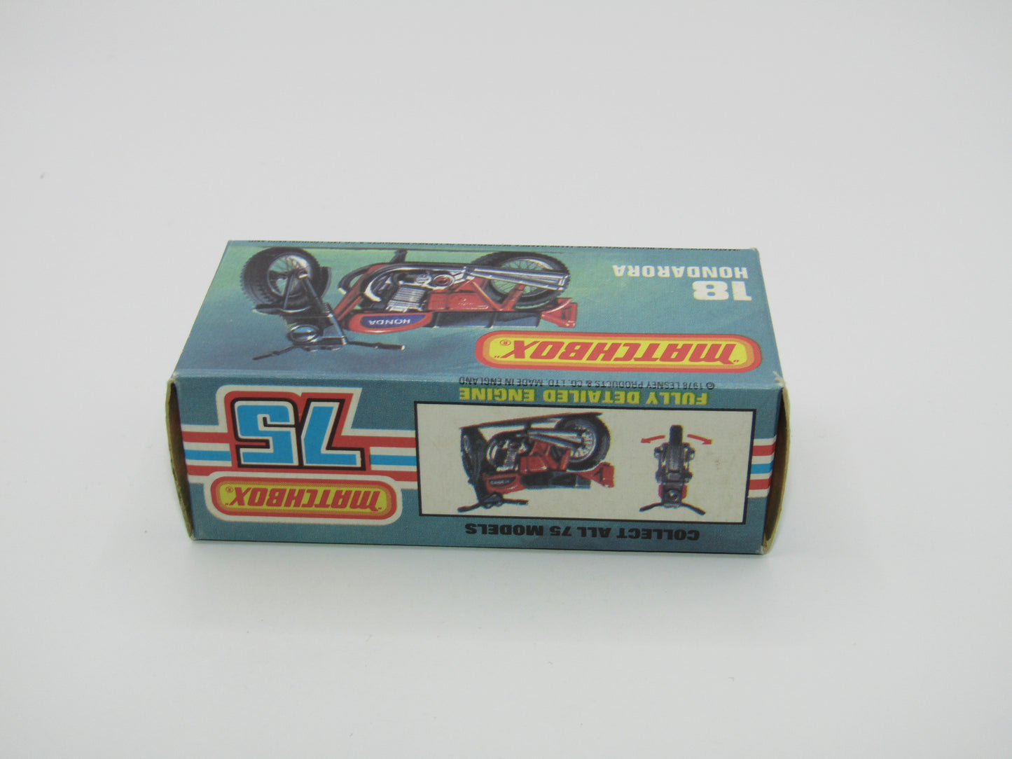 Matchbox Superfast No 18B Hondarora Motorcycle, Metallic Green, Chrome Engine, Mag Wheels