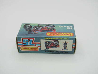 Matchbox Superfast No 18B Hondarora Motorcycle, Metallic Green, Chrome Engine, Mag Wheels