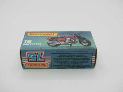 Matchbox Superfast No 18B Hondarora Motorcycle, Metallic Green, Chrome Engine, Mag Wheels