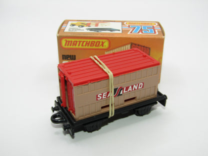 Matchbox Superfast No 25C Flat Car Container Dark Tan SEALAND