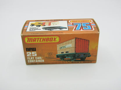 Matchbox Superfast No 25C Flat Car Container Dark Tan SEALAND