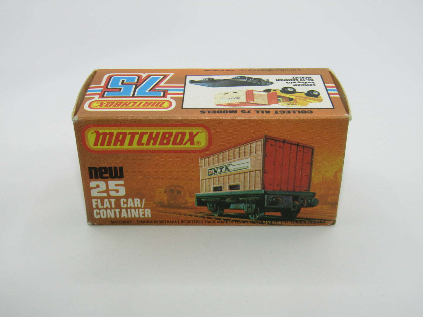 Matchbox Superfast No 25C Flat Car Container Dark Tan SEALAND