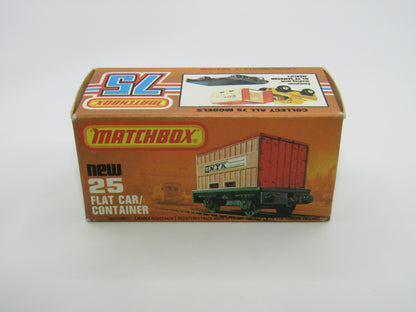 Matchbox Superfast No 25C Flat Car Container Dark Tan SEALAND