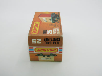 Matchbox Superfast No 25C Flat Car Container Dark Tan SEALAND