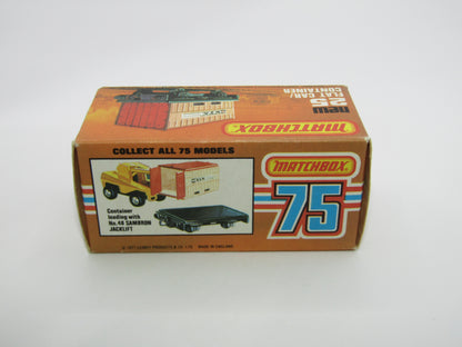 Matchbox Superfast No 25C Flat Car Container Dark Tan SEALAND