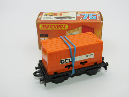 Matchbox Superfast No 25C Flat Car Container Orange OCL