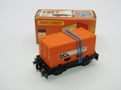 Matchbox Superfast No 25C Flat Car Container Orange OCL