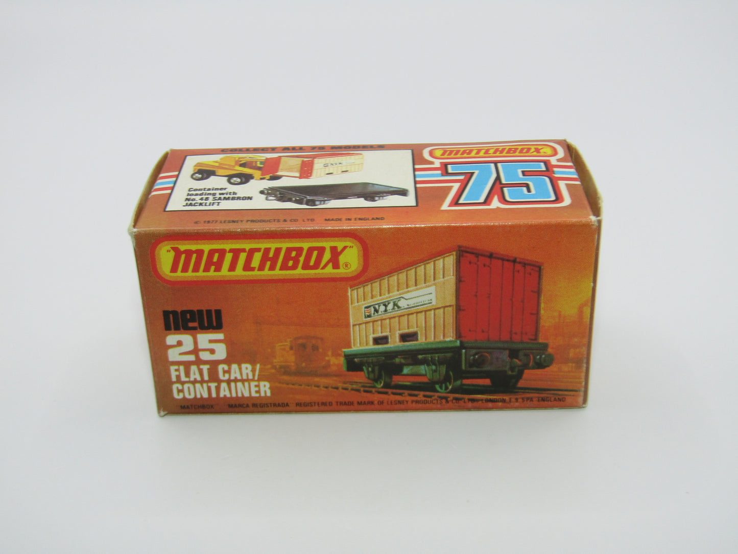 Matchbox Superfast No 25C Flat Car Container Orange OCL