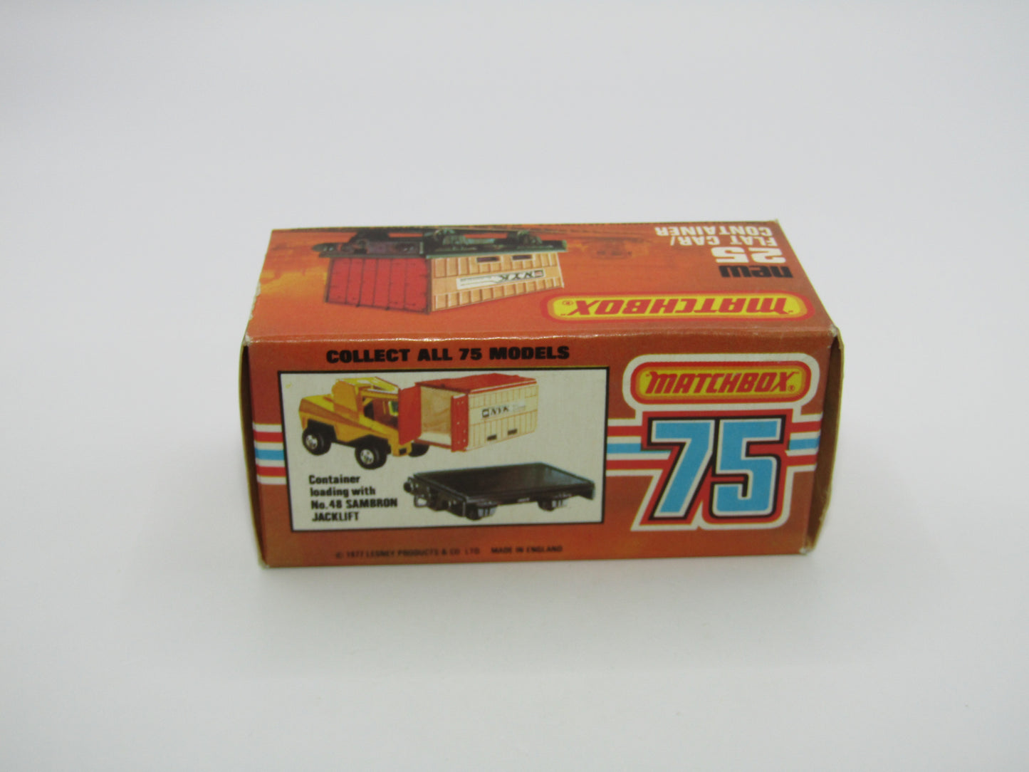 Matchbox Superfast No 25C Flat Car Container Orange OCL