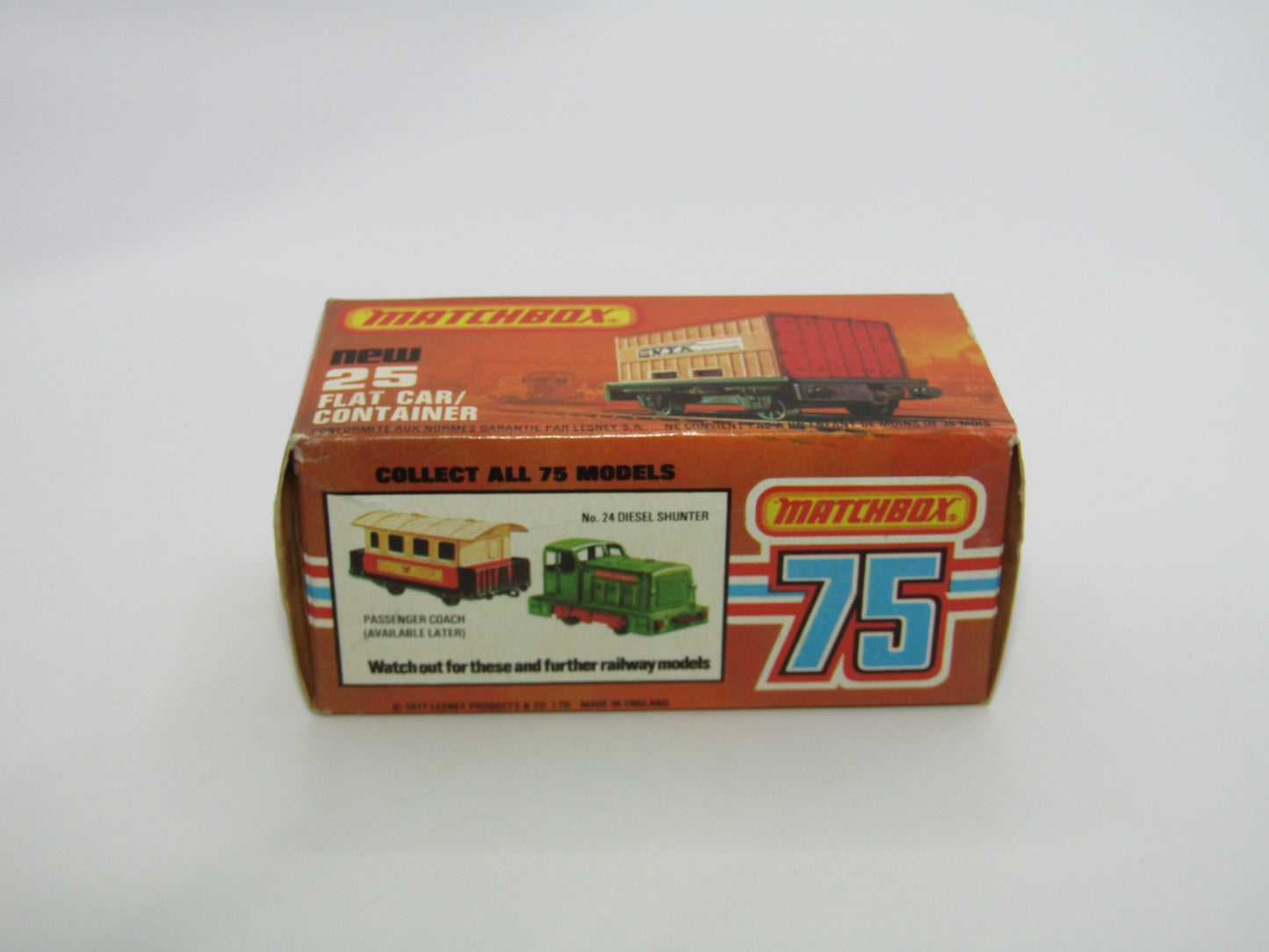 Matchbox Superfast No 25C Flat Car Container Orange OCL