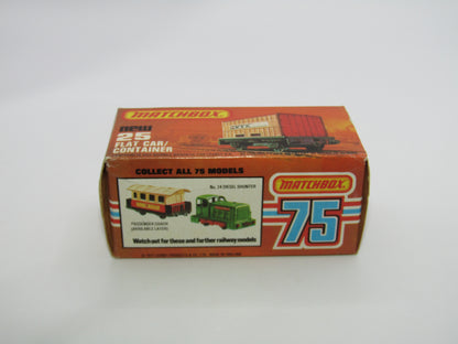 Matchbox Superfast No 25C Flat Car Container Orange OCL