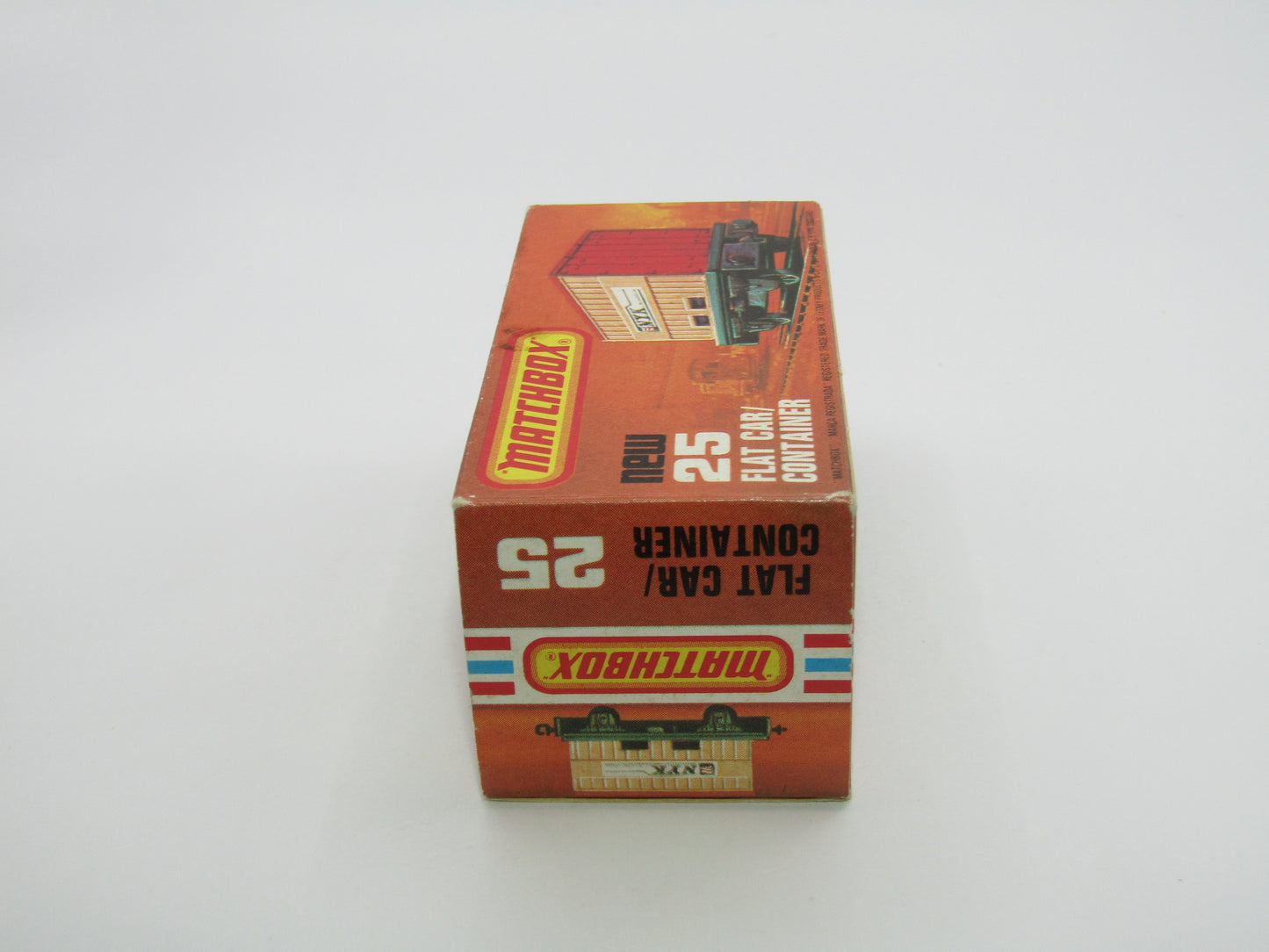 Matchbox Superfast No 25C Flat Car Container Blue United States Lines