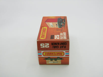 Matchbox Superfast No 25C Flat Car Container Blue United States Lines