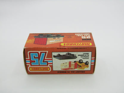 Matchbox Superfast No 25C Flat Car Container Blue United States Lines