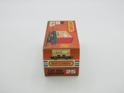 Matchbox Superfast No 25C Flat Car Container Blue United States Lines