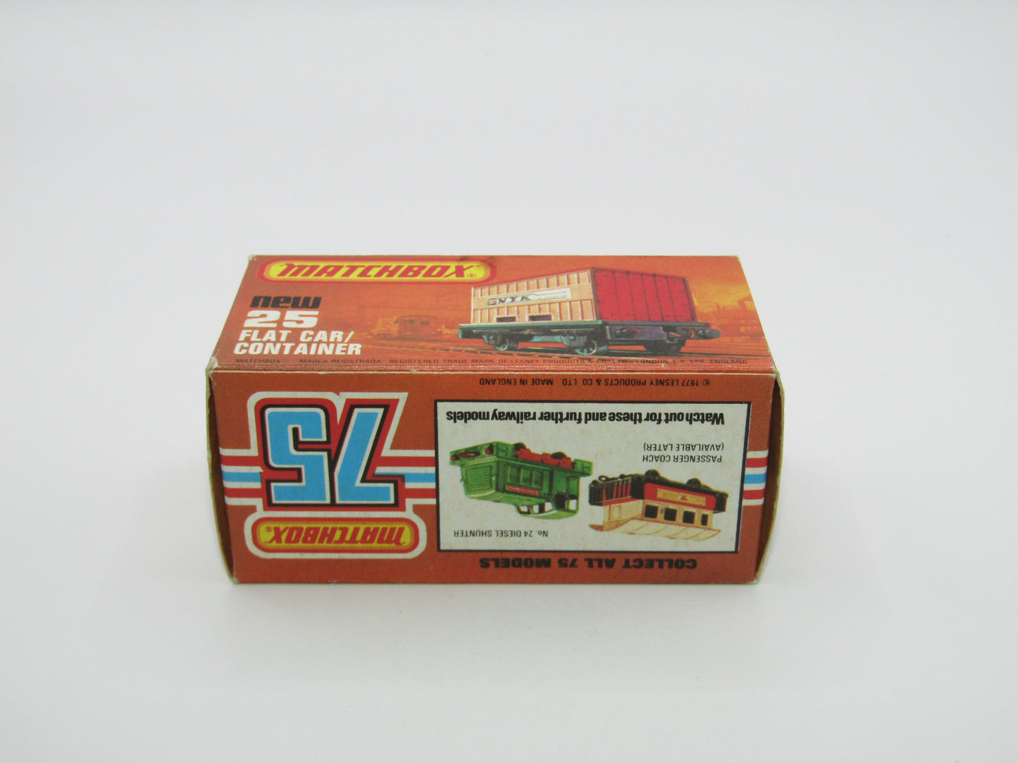 Matchbox Superfast No 25C Flat Car Container Blue United States Lines
