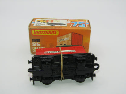 Matchbox Superfast No 25C Flat Car Container Red NYK