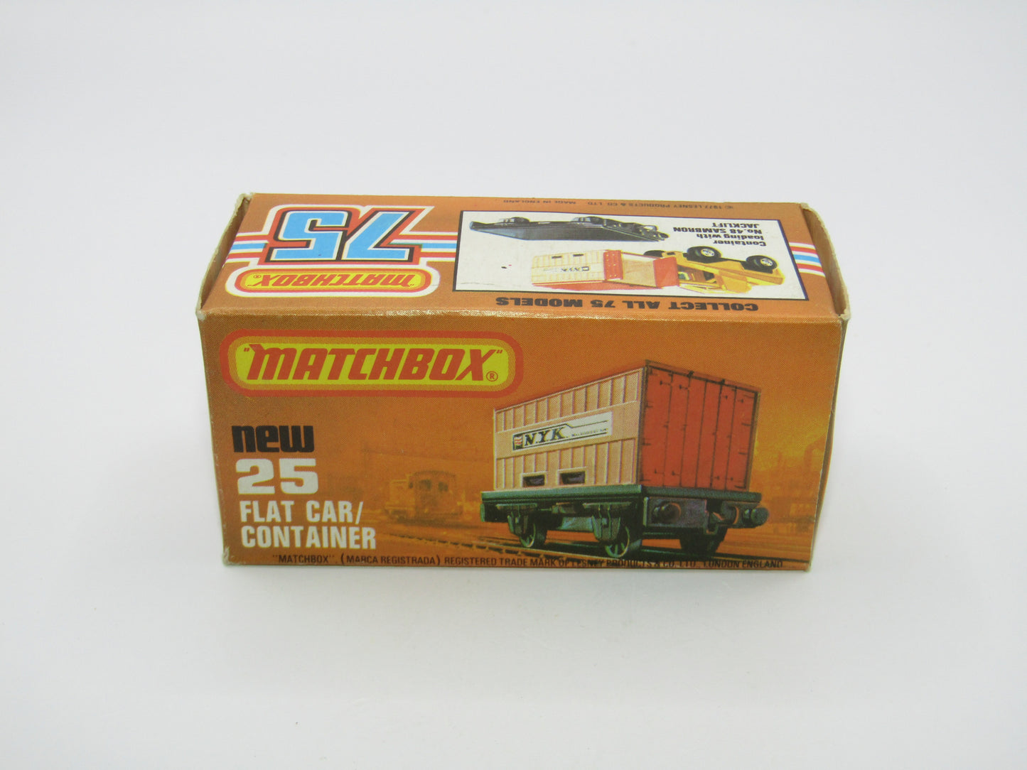 Matchbox Superfast No 25C Flat Car Container Red NYK