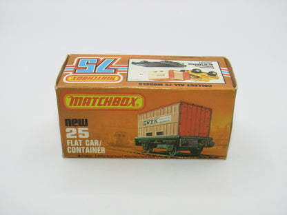 Matchbox Superfast No 25C Flat Car Container Red NYK