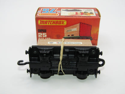 Matchbox Superfast No 25C Flat Car Container Tan UNITED STATES LINES
