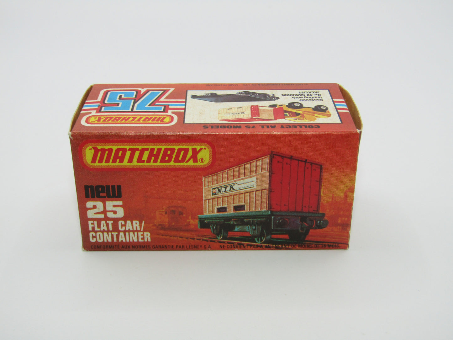 Matchbox Superfast No 25C Flat Car Container Tan UNITED STATES LINES