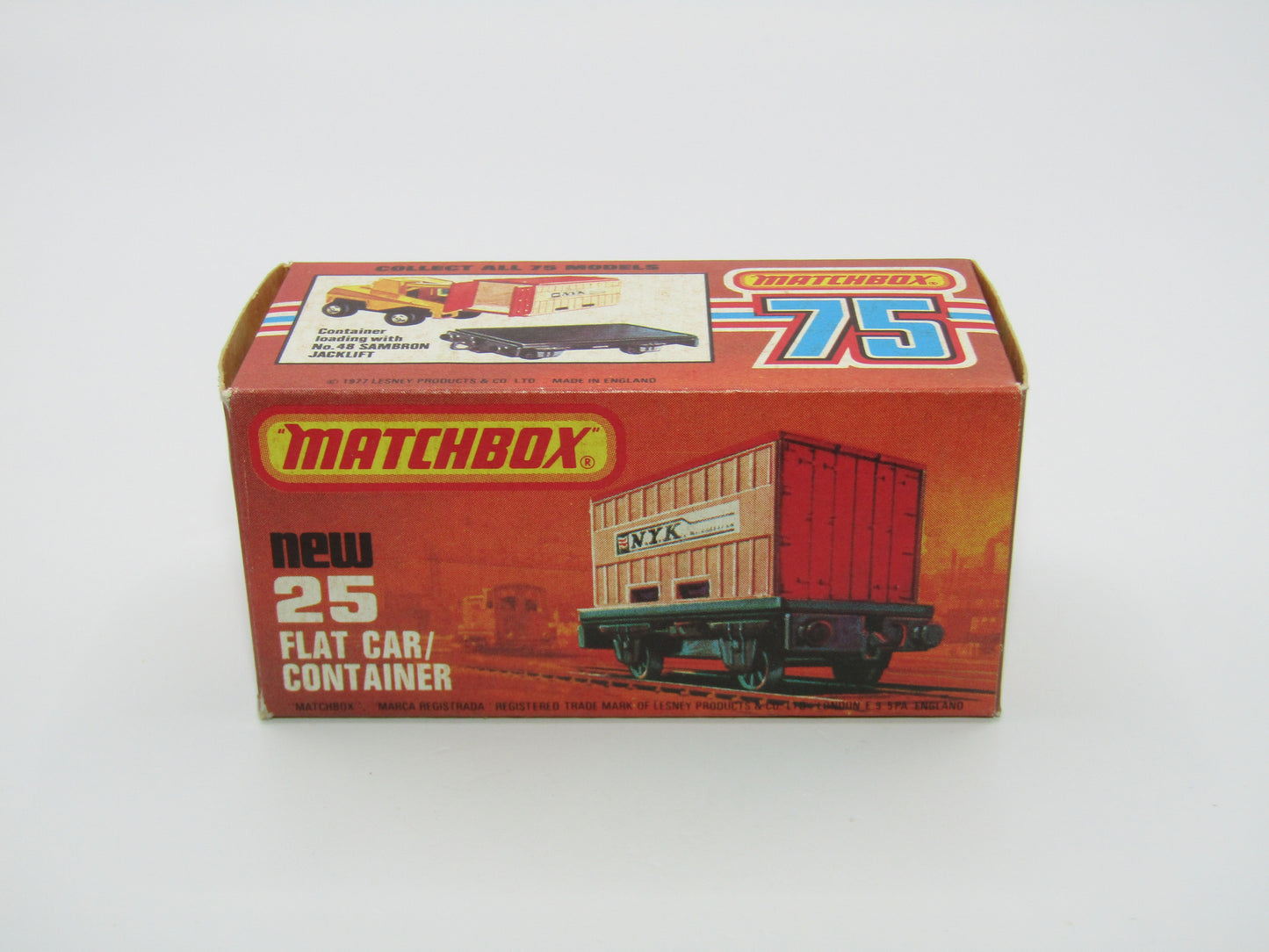 Matchbox Superfast No 25C Flat Car Container Tan UNITED STATES LINES