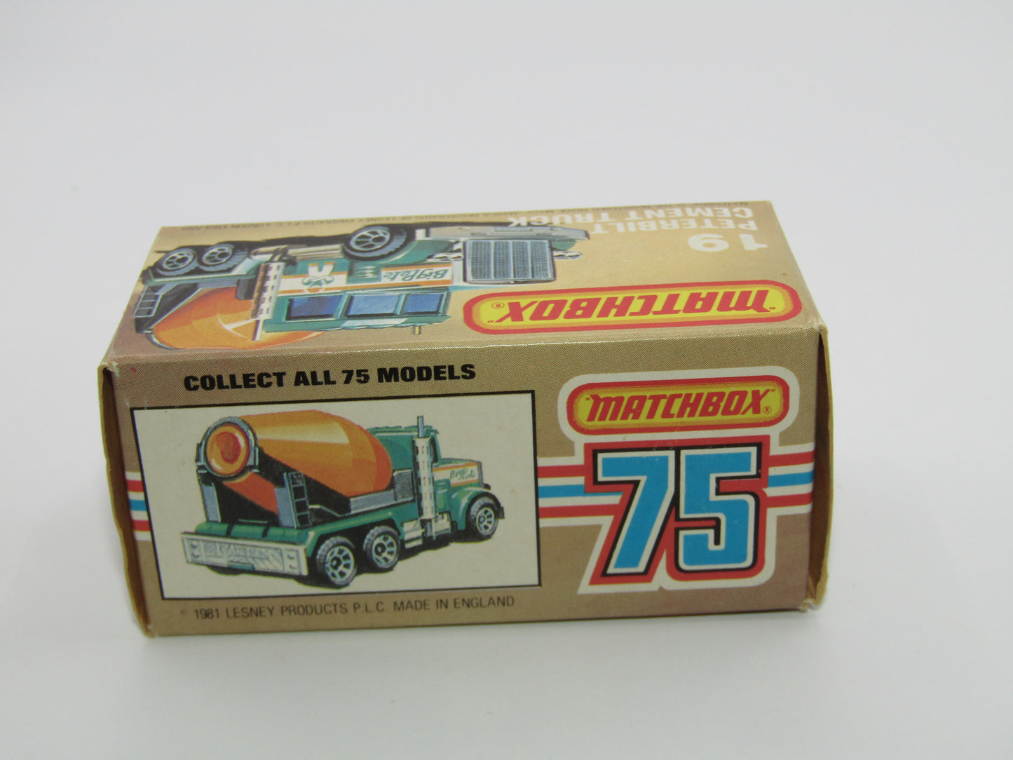 Matchbox Superfast No 19D Peterbilt Cement Truck SOLID GREEN, Amber Windows