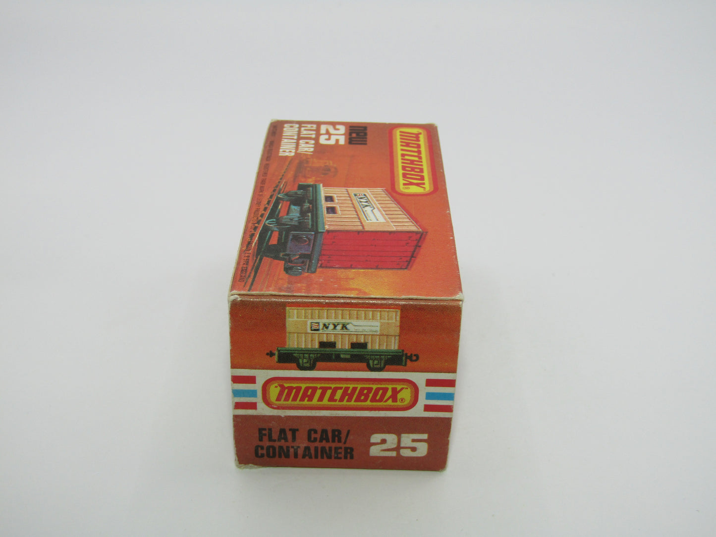 Matchbox Superfast No 25C Flat Car Container Yellow Red Doors GREY BASE