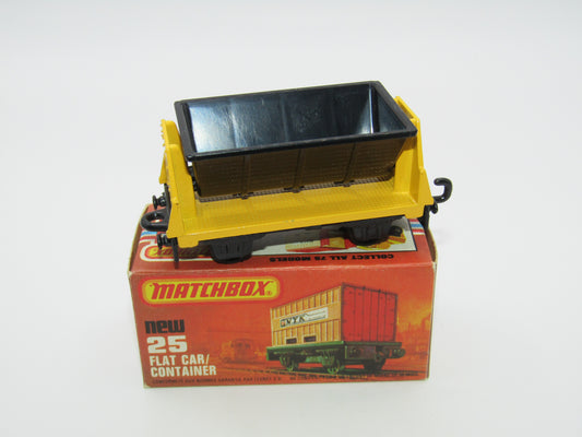 Matchbox Superfast No 25C Flat Car Container Yellow & Black