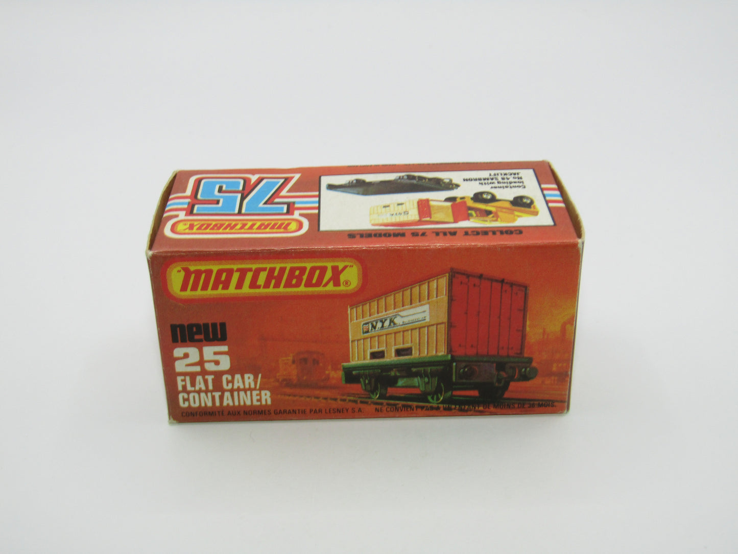 Matchbox Superfast No 25C Flat Car Container Yellow & Black