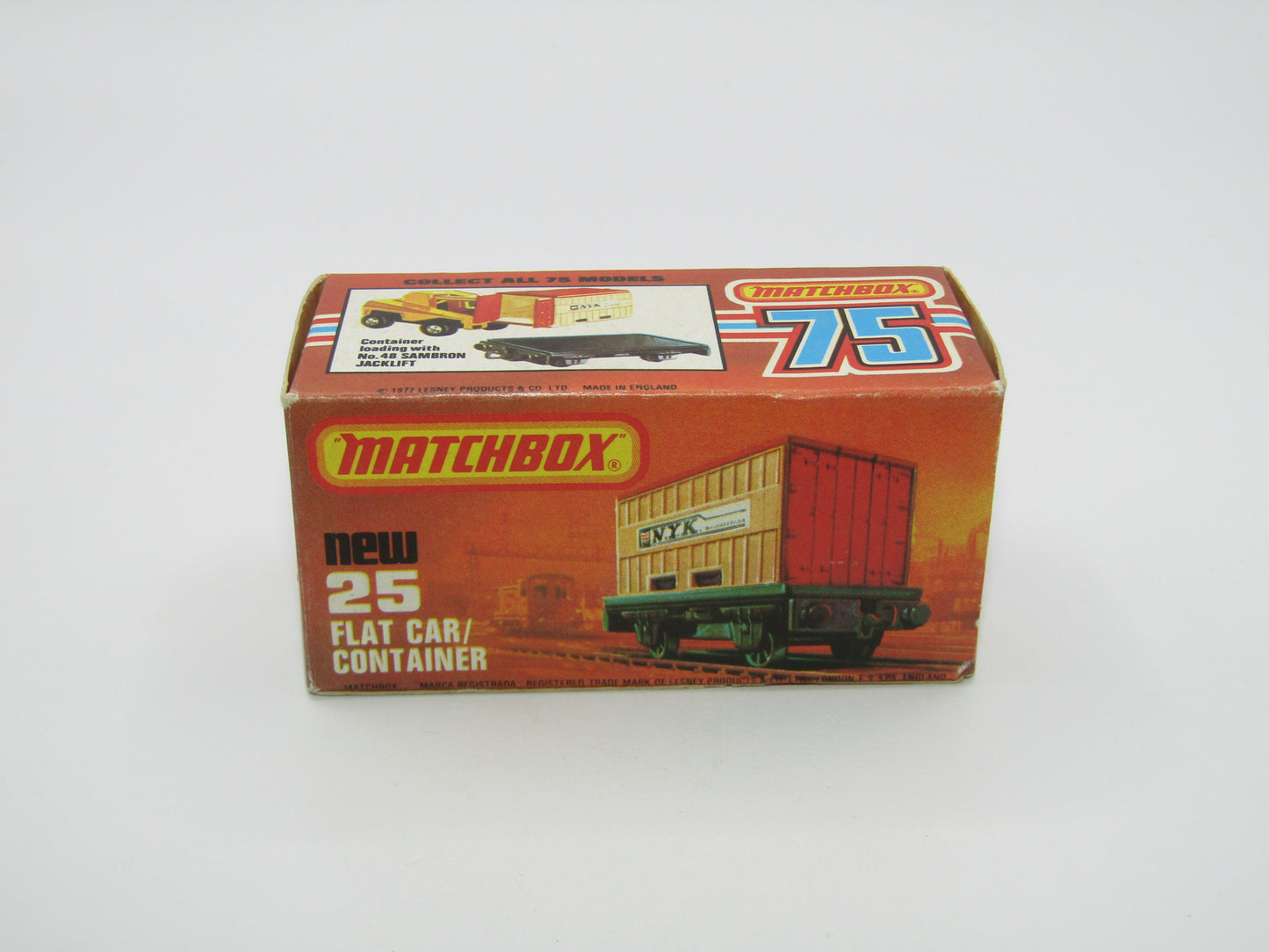Matchbox Superfast No 25C Flat Car Container Yellow & Black