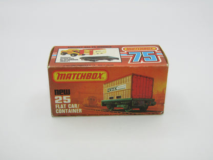 Matchbox Superfast No 25C Flat Car Container Yellow & Black