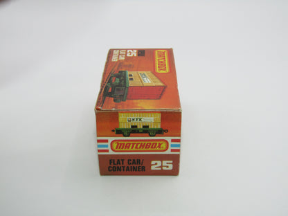 Matchbox Superfast No 25C Flat Car Container Yellow & Black