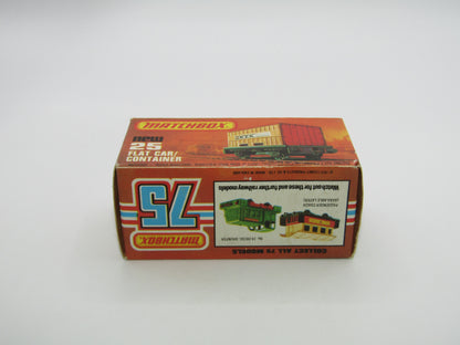 Matchbox Superfast No 25C Flat Car Container Yellow & Black